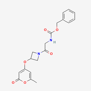 molecular formula C19H20N2O6 B2596658 benzyl (2-(3-((6-methyl-2-oxo-2H-pyran-4-yl)oxy)azetidin-1-yl)-2-oxoethyl)carbamate CAS No. 1795086-64-4