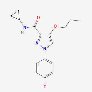 molecular formula C16H18FN3O2 B2596663 N-cyclopropyl-1-(4-fluorophenyl)-4-propoxy-1H-pyrazole-3-carboxamide CAS No. 1189486-59-6