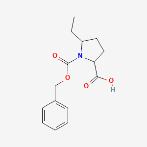 molecular formula C15H19NO4 B2596665 5-Ethyl-1-phenylmethoxycarbonylpyrrolidine-2-carboxylic acid CAS No. 2248266-22-8