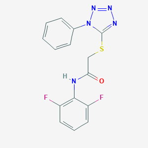 molecular formula C15H11F2N5OS B259667 N-(2,6-difluorophenyl)-2-[(1-phenyl-1H-tetraazol-5-yl)thio]acetamide 