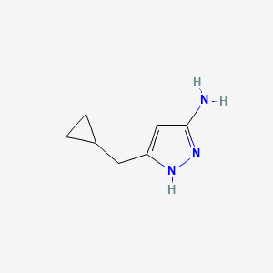 molecular formula C7H11N3 B2596716 1H-Pyrazol-3-amine, 5-(cyclopropylmethyl)- CAS No. 852443-64-2