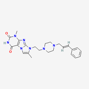 (E)-8-(2-(4-cinnamylpiperazin-1-yl)ethyl)-1,7-dimethyl-1H-imidazo[2,1-f]purine-2,4(3H,8H)-dione