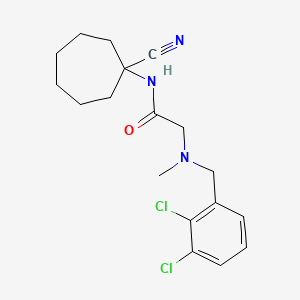 molecular formula C18H23Cl2N3O B2596733 N-(1-cyanocycloheptyl)-2-{[(2,3-dichlorophenyl)methyl](methyl)amino}acetamide CAS No. 1147389-60-3