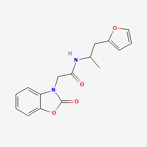 molecular formula C16H16N2O4 B2596744 N-[1-(furan-2-yl)propan-2-yl]-2-(2-oxo-2,3-dihydro-1,3-benzoxazol-3-yl)acetamide CAS No. 1029722-72-2