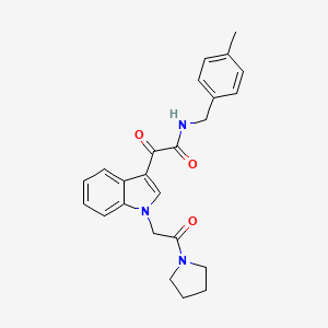 molecular formula C24H25N3O3 B2596746 N-[(4-methylphenyl)methyl]-2-oxo-2-{1-[2-oxo-2-(pyrrolidin-1-yl)ethyl]-1H-indol-3-yl}acetamide CAS No. 872849-10-0