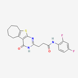 N-(2,4-difluorophenyl)-3-(4-oxo-3,5,6,7,8,9-hexahydro-4H-cyclohepta[4,5]thieno[2,3-d]pyrimidin-2-yl)propanamide