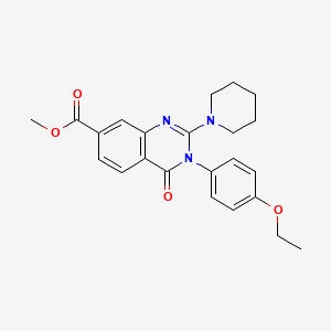 molecular formula C23H25N3O4 B2596750 Methyl 3-(4-ethoxyphenyl)-4-oxo-2-(piperidin-1-yl)-3,4-dihydroquinazoline-7-carboxylate CAS No. 1251624-02-8