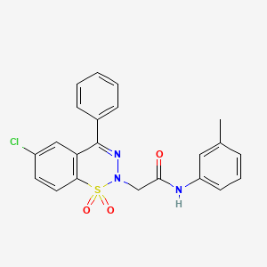 2-(6-chloro-1,1-dioxido-4-phenyl-2H-1,2,3-benzothiadiazin-2-yl)-N-(3-methylphenyl)acetamide