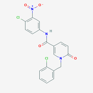 molecular formula C19H13Cl2N3O4 B2596752 N-(4-chloro-3-nitrophenyl)-1-(2-chlorobenzyl)-6-oxo-1,6-dihydropyridine-3-carboxamide CAS No. 941973-40-6