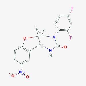 3-(2,4-difluorophenyl)-2-methyl-8-nitro-5,6-dihydro-2H-2,6-methanobenzo[g][1,3,5]oxadiazocin-4(3H)-one