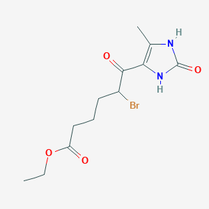 ethyl 5-bromo-6-(5-methyl-2-oxo-2,3-dihydro-1H-imidazol-4-yl)-6-oxohexanoate