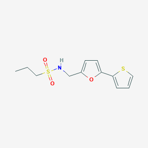 molecular formula C12H15NO3S2 B2596798 N-{[5-(thiophen-2-yl)furan-2-yl]methyl}propane-1-sulfonamide CAS No. 2097899-35-7