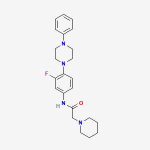 molecular formula C23H29FN4O B2596817 N-[3-fluoro-4-(4-phenylpiperazino)phenyl]-2-piperidinoacetamide CAS No. 439120-46-4