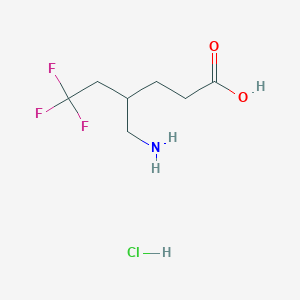molecular formula C7H13ClF3NO2 B2596832 4-(Aminomethyl)-6,6,6-trifluorohexanoic acid;hydrochloride CAS No. 2378503-54-7