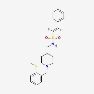 (E)-N-((1-(2-(methylthio)benzyl)piperidin-4-yl)methyl)-2-phenylethenesulfonamide