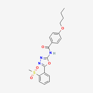 4-butoxy-N-[5-(2-methylsulfonylphenyl)-1,3,4-oxadiazol-2-yl]benzamide