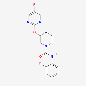 molecular formula C16H16F2N4O2 B2596895 N-(2-fluorophenyl)-3-((5-fluoropyrimidin-2-yl)oxy)piperidine-1-carboxamide CAS No. 2034577-95-0
