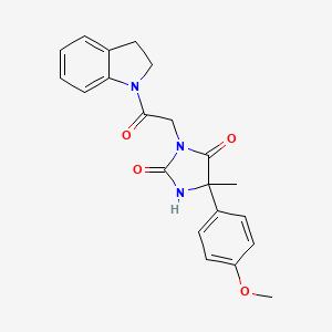 3-(2-(Indolin-1-yl)-2-oxoethyl)-5-(4-methoxyphenyl)-5-methylimidazolidine-2,4-dione