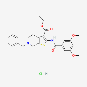 Ethyl 6-benzyl-2-(3,5-dimethoxybenzamido)-4,5,6,7-tetrahydrothieno[2,3-c]pyridine-3-carboxylate hydrochloride