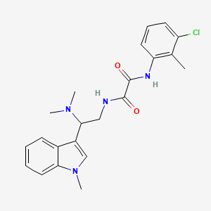 molecular formula C22H25ClN4O2 B2596911 N'-(3-chloro-2-methylphenyl)-N-[2-(dimethylamino)-2-(1-methyl-1H-indol-3-yl)ethyl]ethanediamide CAS No. 1091473-38-9