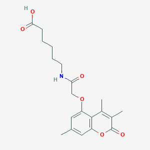 6-(2-((3,4,7-trimethyl-2-oxo-2H-chromen-5-yl)oxy)acetamido)hexanoic acid