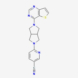 6-(5-Thieno[3,2-d]pyrimidin-4-yl-1,3,3a,4,6,6a-hexahydropyrrolo[3,4-c]pyrrol-2-yl)pyridine-3-carbonitrile