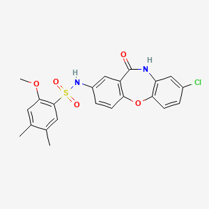 molecular formula C22H19ClN2O5S B2596930 N-(8-chloro-11-oxo-10,11-dihydrodibenzo[b,f][1,4]oxazepin-2-yl)-2-methoxy-4,5-dimethylbenzenesulfonamide CAS No. 921898-47-7