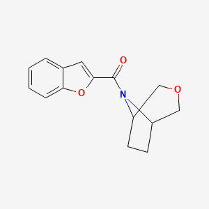 molecular formula C15H15NO3 B2596960 benzofuran-2-yl((1R,5S)-3-oxa-8-azabicyclo[3.2.1]octan-8-yl)methanone CAS No. 1396846-28-8
