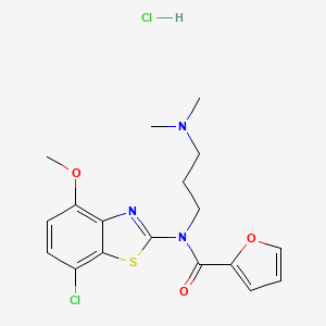N-(7-chloro-4-methoxybenzo[d]thiazol-2-yl)-N-(3-(dimethylamino)propyl)furan-2-carboxamide hydrochloride