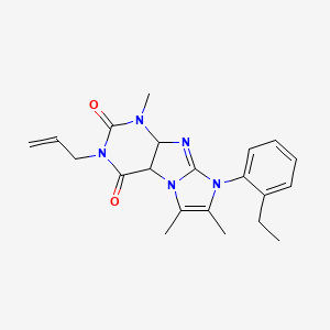 molecular formula C21H23N5O2 B2596963 8-(2-ethylphenyl)-1,6,7-trimethyl-3-(prop-2-en-1-yl)-1H,2H,3H,4H,8H-imidazo[1,2-g]purine-2,4-dione CAS No. 876901-77-8