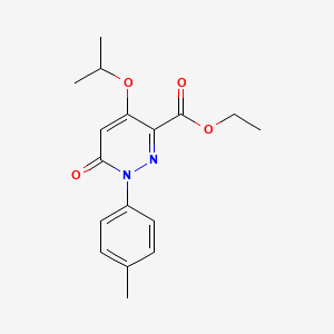 molecular formula C17H20N2O4 B2596971 ethyl 1-(4-methylphenyl)-6-oxo-4-(propan-2-yloxy)-1,6-dihydropyridazine-3-carboxylate CAS No. 886951-98-0