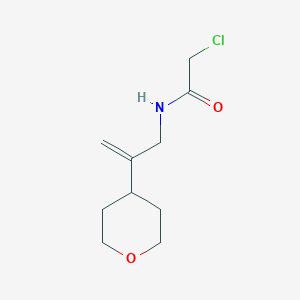 molecular formula C10H16ClNO2 B2596973 2-Chloro-N-[2-(oxan-4-yl)prop-2-enyl]acetamide CAS No. 2411238-21-4