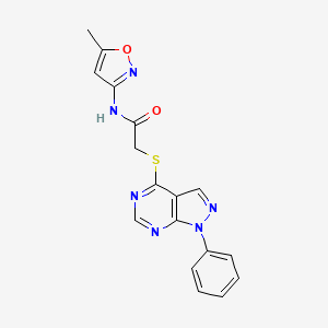 N-(5-methyl-1,2-oxazol-3-yl)-2-({1-phenyl-1H-pyrazolo[3,4-d]pyrimidin-4-yl}sulfanyl)acetamide