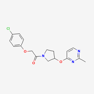 molecular formula C17H18ClN3O3 B2596982 2-(4-Chlorophenoxy)-1-{3-[(2-methylpyrimidin-4-yl)oxy]pyrrolidin-1-yl}ethan-1-one CAS No. 2034361-54-9