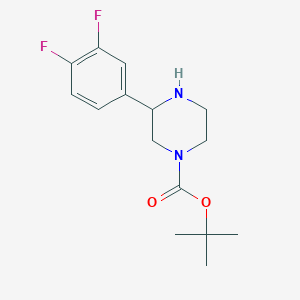 molecular formula C15H20F2N2O2 B2597011 Tert-butyl 3-(3,4-difluorophenyl)piperazine-1-carboxylate CAS No. 886768-81-6