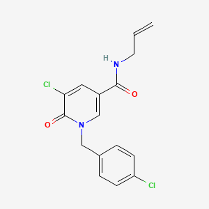 molecular formula C16H14Cl2N2O2 B2597036 N-allyl-5-chloro-1-(4-chlorobenzyl)-6-oxo-1,6-dihydro-3-pyridinecarboxamide CAS No. 339024-76-9