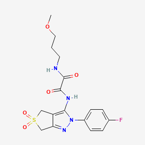 molecular formula C17H19FN4O5S B2597075 N'-[2-(4-fluorophenyl)-5,5-dioxo-2H,4H,6H-5lambda6-thieno[3,4-c]pyrazol-3-yl]-N-(3-methoxypropyl)ethanediamide CAS No. 899961-80-9