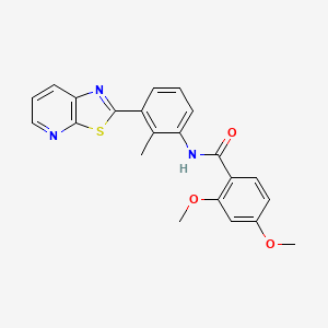 molecular formula C22H19N3O3S B2597078 2,4-dimethoxy-N-(2-methyl-3-(thiazolo[5,4-b]pyridin-2-yl)phenyl)benzamide CAS No. 863593-52-6