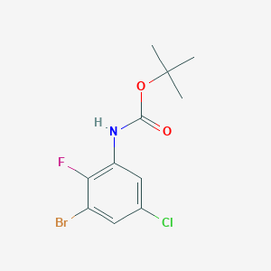 molecular formula C11H12BrClFNO2 B2597084 Carbamic acid, N-(3-bromo-5-chloro-2-fluorophenyl)-, 1,1-dimethylethyl ester CAS No. 1269232-94-1
