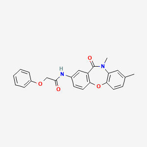 molecular formula C23H20N2O4 B2597087 N-(8,10-dimethyl-11-oxo-10,11-dihydrodibenzo[b,f][1,4]oxazepin-2-yl)-2-phenoxyacetamide CAS No. 922009-05-0