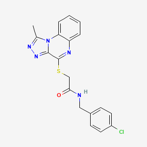 molecular formula C19H16ClN5OS B2597091 N-[(4-CHLOROPHENYL)METHYL]-2-({1-METHYL-[1,2,4]TRIAZOLO[4,3-A]QUINOXALIN-4-YL}SULFANYL)ACETAMIDE CAS No. 1359031-55-2