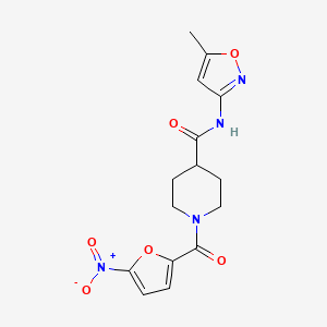 molecular formula C15H16N4O6 B2597118 N-(5-methyl-1,2-oxazol-3-yl)-1-(5-nitrofuran-2-carbonyl)piperidine-4-carboxamide CAS No. 1226453-98-0