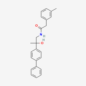 molecular formula C24H25NO2 B2597155 N-(2-([1,1'-biphenyl]-4-yl)-2-hydroxypropyl)-2-(m-tolyl)acetamide CAS No. 1396795-33-7