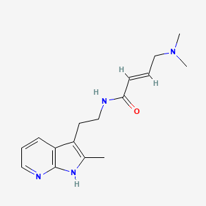 (E)-4-(Dimethylamino)-N-[2-(2-methyl-1H-pyrrolo[2,3-b]pyridin-3-yl)ethyl]but-2-enamide