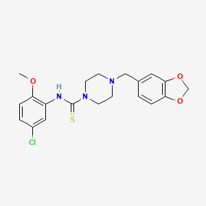 4-(1,3-benzodioxol-5-ylmethyl)-N-(5-chloro-2-methoxyphenyl)piperazine-1-carbothioamide