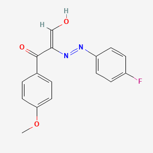 (2E)-2-[2-(4-fluorophenyl)hydrazin-1-ylidene]-3-(4-methoxyphenyl)-3-oxopropanal