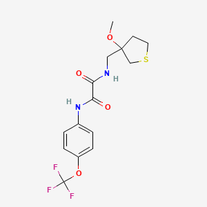 molecular formula C15H17F3N2O4S B2597169 N-[(3-METHOXYTHIOLAN-3-YL)METHYL]-N'-[4-(TRIFLUOROMETHOXY)PHENYL]ETHANEDIAMIDE CAS No. 1448054-51-0
