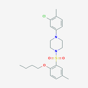 1-(2-Butoxy-5-methylbenzenesulfonyl)-4-(3-chloro-4-methylphenyl)piperazine