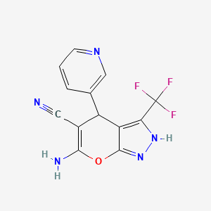 6-Amino-4-(pyridin-3-yl)-3-(trifluoromethyl)-1,4-dihydropyrano[2,3-c]pyrazole-5-carbonitrile