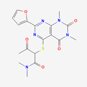 2-[7-(furan-2-yl)-1,3-dimethyl-2,4-dioxopyrimido[4,5-d]pyrimidin-5-yl]sulfanyl-N,N-dimethyl-3-oxobutanamide
